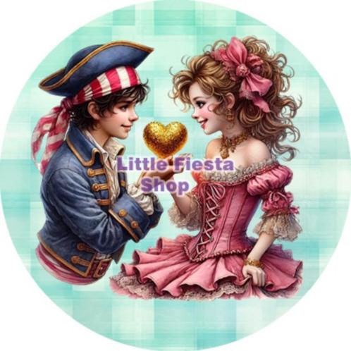 LF6479 icing frosting piraat meisje 20cm eetbare taart print, Hobby en Vrije tijd, Taarten en Cupcakes maken, Nieuw, Versiering