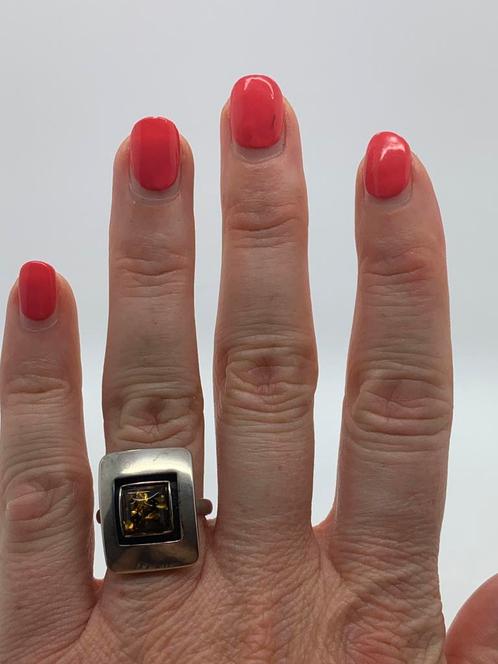 V297 Prachtige zilveren ring maat 18,75, Sieraden, Tassen en Uiterlijk, Ringen, Dame, 18 tot 19, Zilver, Ophalen of Verzenden