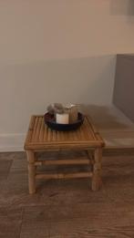 Leuk Japandi krukje tafeltje bamboo, Minder dan 50 cm, 50 tot 100 cm, Rond, Ophalen of Verzenden