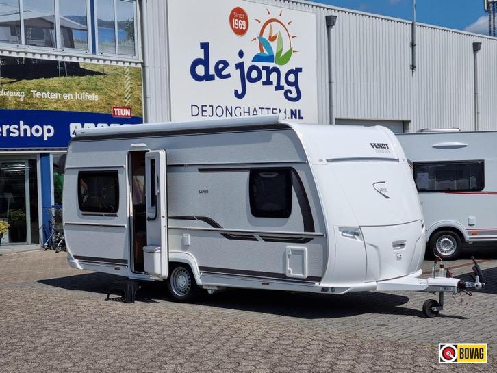 Fendt Saphir 465 SFB Mover - Cassette Luifel, Caravans en Kamperen, Caravans, tot en met 4, 1000 - 1250 kg, Rondzit, Fendt, Frans bed