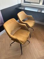 Eetkamerstoel Metz velvet gold set van 2 stuks, Ophalen of Verzenden, Zo goed als nieuw, Overige kleuren, Metaal