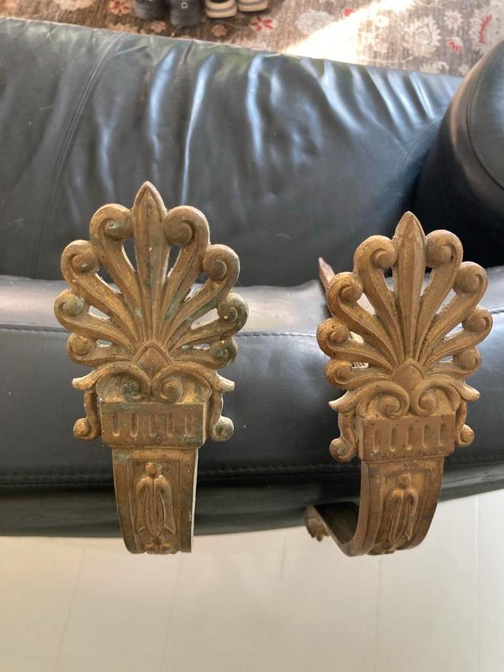 2 Antieke Gordijnroede Houders, Huis en Inrichting, Stoffering | Gordijnen en Lamellen, Ophalen of Verzenden