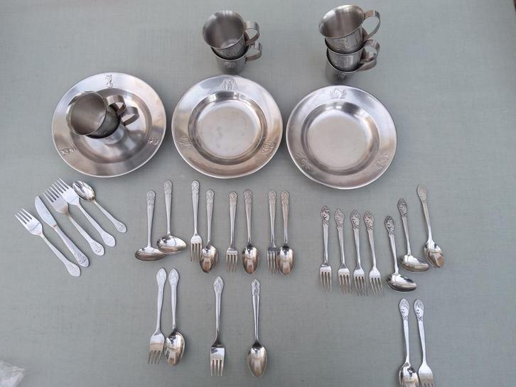 Gero Zilmeta Kinderbestek - Eekhoorntje - Haasje en Beertje, Antiek en Kunst, Antiek | Bestek, Ophalen of Verzenden