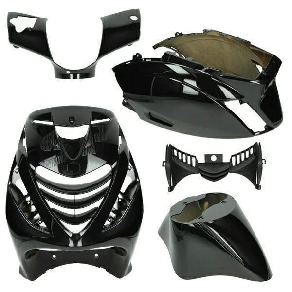 Kappenset 5-delig Piaggio Zip Sp Glans Zwart NIEUW, Fietsen en Brommers, Brommeronderdelen | Algemeen, Nieuw, Kap, Ophalen of Verzenden