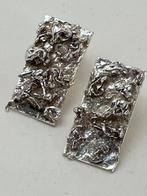 Brutalistische zilveren oorstekers, Ophalen of Verzenden, Zo goed als nieuw, Zilver