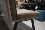 Luxe eetkamerbank Strong Jess Design leer stof naturel 250cm, Huis en Inrichting, Stoelen, Ophalen, Metaal, Bruin, Zo goed als nieuw