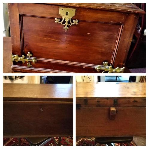 Zware houten oude brocante kist kisten diverse maten, Antiek en Kunst, Curiosa en Brocante, Ophalen