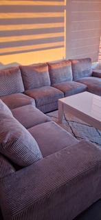 Comfortabele hoekbank met corduroy bekleding GRIJS, Ophalen, Gebruikt, 100 tot 125 cm, Hoekbank