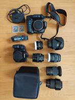 2 Sony body's, 6 objectieven en 2 SanDisk geheugenkaarten, Audio, Tv en Foto, Fotografie | Lenzen en Objectieven, Gebruikt, Ophalen