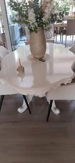 Barok brocante witte eettafel, Huis en Inrichting, Tafels | Eettafels, Ophalen, Gebruikt, 50 tot 100 cm, Vijf personen of meer