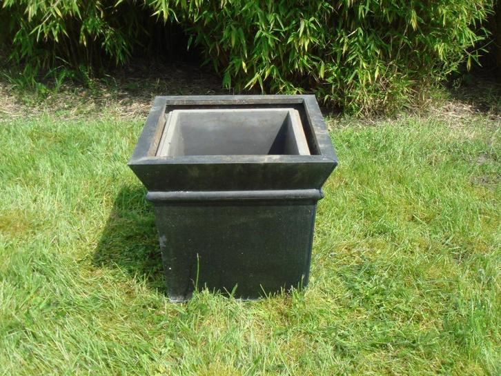 Plaatstalen bloempot plantenbak - Vierkant, Tuin en Terras, Tuinvazen, Gebruikt, Ophalen of Verzenden