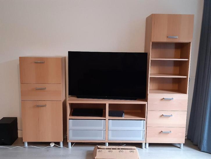 Tv meubel set Ikea, Huis en Inrichting, Kasten | Televisiemeubels, Gebruikt, 200 cm of meer, 200 cm of meer, 25 tot 50 cm, Ophalen