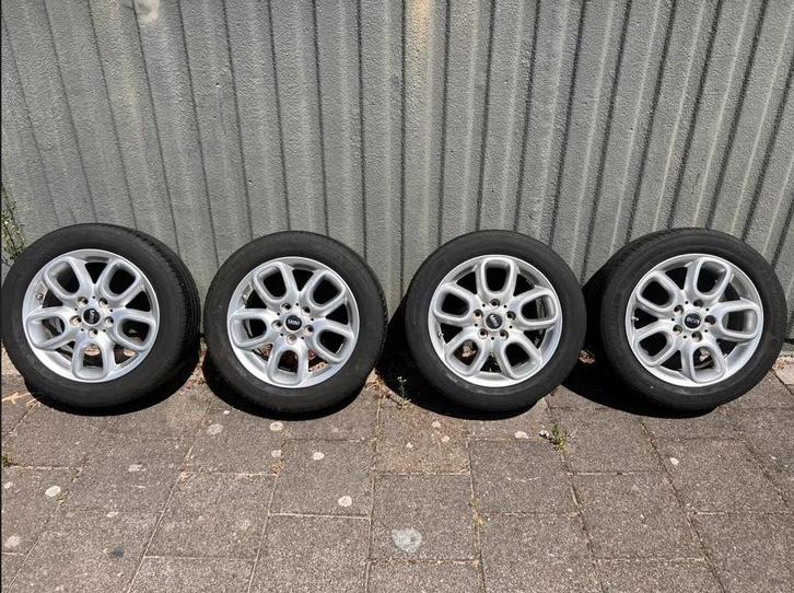 195/55R16 87W Mini Cooper 5x112 velgen met Michelin banden, Auto-onderdelen, Ophanging en Onderstel, Mini, Ophalen