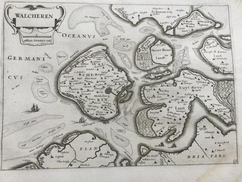 Walcheren, Zuid .Beveland, Colom, 1660, Antiek en Kunst, Kunst | Etsen en Gravures, Verzenden