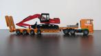 Lion Toys Daf met dieplader en Conrad Liebherr graafmachine., Hobby en Vrije tijd, Modelauto's | 1:50, Ophalen of Verzenden, Gebruikt