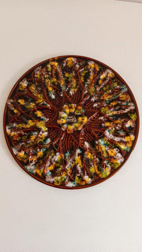 Vintage zeldzaam groot oesterbord st Jean de Bretagne, Huis en Inrichting, Keuken | Servies, Schaal of Schalen, Overige stijlen