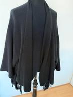 REPEAT CASHMERE BLEND VEST MET FRANJES REPEAT ONE SIZE, Kleding | Dames, Truien en Vesten, Repeat, Zwart, Maat 46/48 (XL) of groter