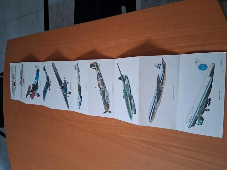 10 Vliegtuigafbeeldingen met beschrijving op achterzijde, Verzamelen, Luchtvaart en Vliegtuigspotten, Gebruikt, Kaart, Foto of Prent