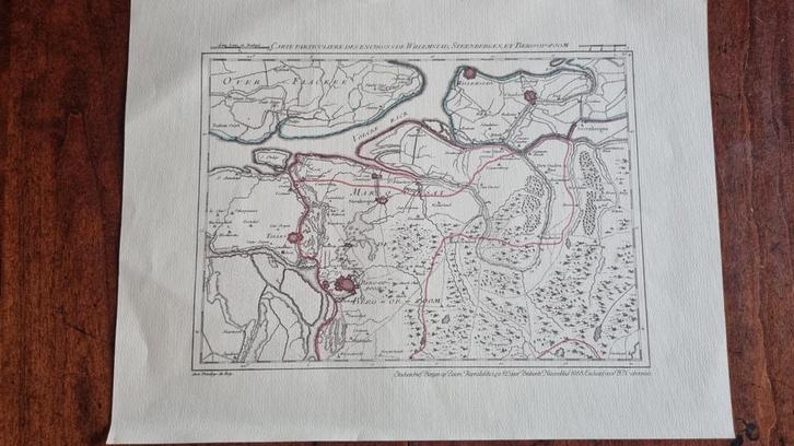 Oude Kaart Willemstad, Steenbergen & Bergen op Zoom, Antiek en Kunst, Kunst | Litho's en Zeefdrukken, Ophalen of Verzenden