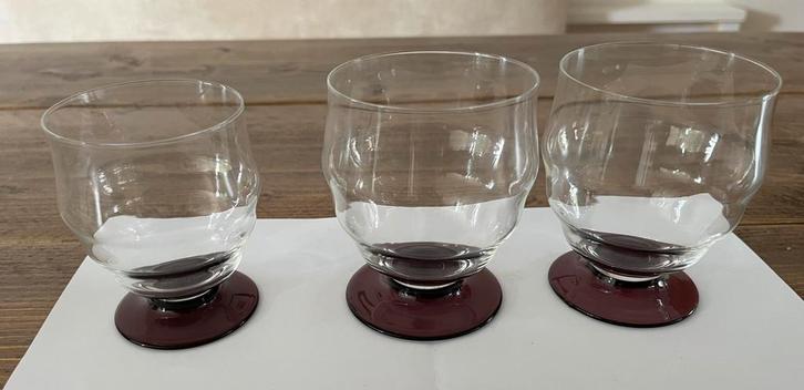 Drie art deco 'Logos' bekerglazen Kristalunie, Antiek en Kunst, Antiek | Glas en Kristal, Ophalen of Verzenden
