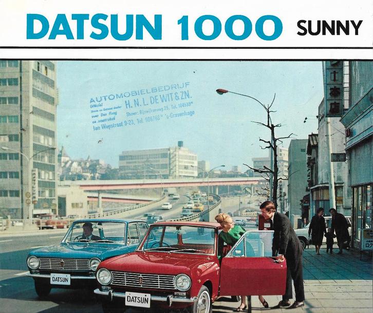 Brochure DATSUN 1000 Sunny, ca. 1967 (NL)., Boeken, Auto's | Folders en Tijdschriften, Nieuw, Overige merken, Ophalen of Verzenden