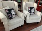2 fauteuils en voetenbank, Huis en Inrichting, Fauteuils, Ophalen, Gebruikt, 75 tot 100 cm, Landelijk
