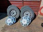 4x Fiat Ducato velgen, banden, wieldoppen, Auto-onderdelen, Banden en Velgen, Ophalen, 15 inch, All Season, Band(en)