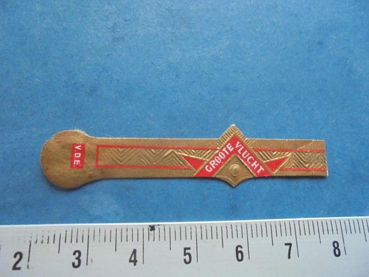 Oude sigarenband Groote Vlucht, Verzamelen, Rookartikelen, Aanstekers en Luciferdoosjes, Zo goed als nieuw, Sigarenbandjes, Ophalen of Verzenden