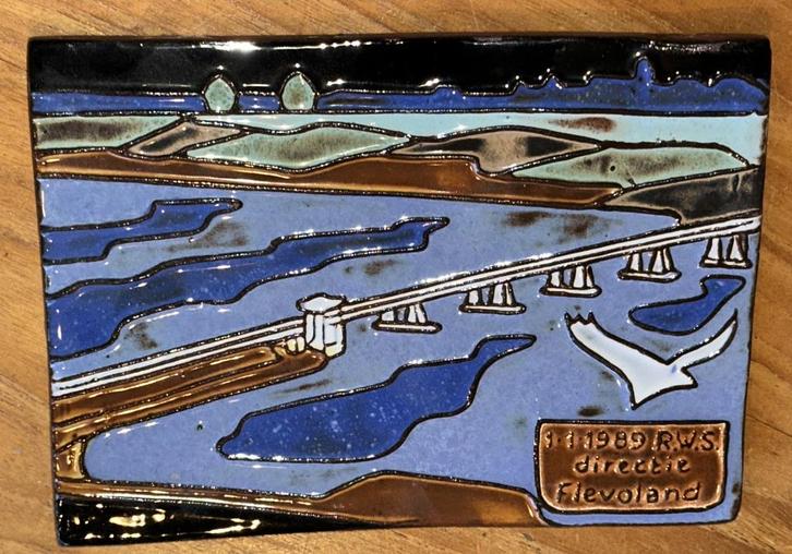 wandtegel Henk Potter Zuiderzeewerken rijkswaterstaat 198#v#, Antiek en Kunst, Antiek | Wandborden en Tegels, Ophalen