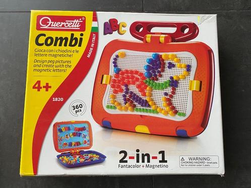 Quercetti 2 in 1 combi insteekmozaiek en magneetbord, Kinderen en Baby's, Speelgoed | Educatief en Creatief, Zo goed als nieuw