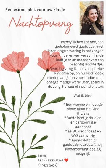 Avond- en nachtopvang gastouder Ede beschikbaar voor biedingen