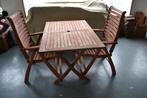 Tuinset hardhout tafel met 2 stoelen, Tuin en Terras, Gebruikt, Hardhout, Tuinset, Eettafel