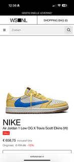 Nike Air Jordan 1 Low OG x Travis Scott Elkins Canary (W), Ophalen of Verzenden, Zo goed als nieuw