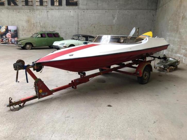 piranha bagheera speedboot, Watersport en Boten, Speedboten, Gebruikt, 3 tot 6 meter, Benzine, Minder dan 70 pk, Polyester, Buitenboordmotor