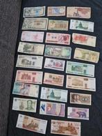 26 bankbiljetten,  vanuit de hele wereld oa Noord Korea, Postzegels en Munten, Bankbiljetten | Europa | Niet-Eurobiljetten, Ophalen of Verzenden