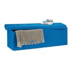 Opbergbank blauw linnen opvouwbaar, Ophalen of Verzenden, Nieuw