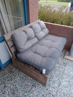 Palletbank met kussens - Loungebank, Ophalen, Gebruikt, Hout