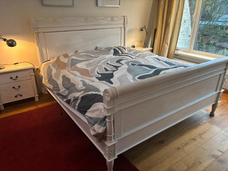 Koloniaal bed met recent aangekochte matrassen te koop, Huis en Inrichting, Slaapkamer | Bedden, Gebruikt, Tweepersoons, 180 cm