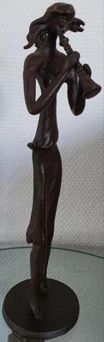 Bronzen beeld sculptuur klarinet speler muziekant groot, Antiek en Kunst, Antiek | Koper en Brons, Ophalen of Verzenden, Brons