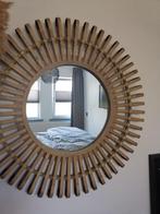 Rotan spiegel, Huis en Inrichting, Woonaccessoires | Spiegels, Minder dan 100 cm, Rond, Zo goed als nieuw, 50 tot 75 cm