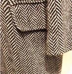 TRENCHCOAT lange jas  WOL VISGRAATMOTIEF L, Kleding | Heren, Jassen | Winter, Ophalen, Zo goed als nieuw, Maat 52/54 (L), Grijs