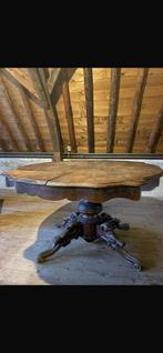 BROCANTE-Antieke ronde tafel - organische vorm, Huis en Inrichting, Tafels | Eettafels, Ophalen, Gebruikt, Rond, 100 tot 150 cm