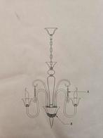 Elegante kroonluchter met glazen details, Huis en Inrichting, Ophalen, Nieuw, Glas, Klassiek