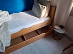1 persoon stijgerhout bed met lade, Ophalen, 90 cm, Eenpersoons, Beige