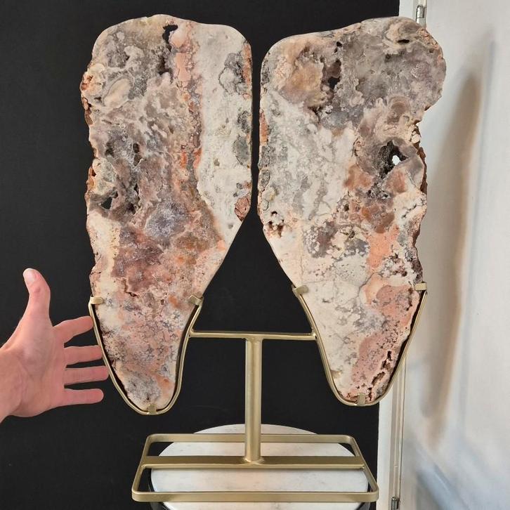 roze amethist wings op standaard, Verzamelen, Mineralen en Fossielen, Ophalen of Verzenden