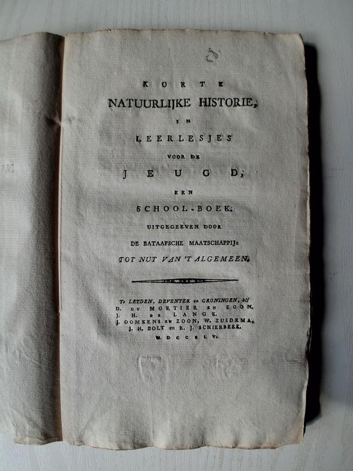 Antiek schoolboek natuurlijke Historie, Boeken, Atlassen en Landkaarten, Verzenden