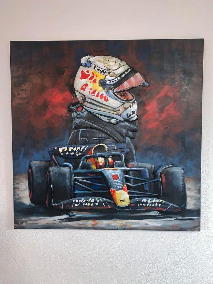 3D schilderij metaal racecar, Huis en Inrichting, Woonaccessoires | Schilderijen, Tekeningen en Foto's, Nieuw, Schilderij, 75 cm of meer