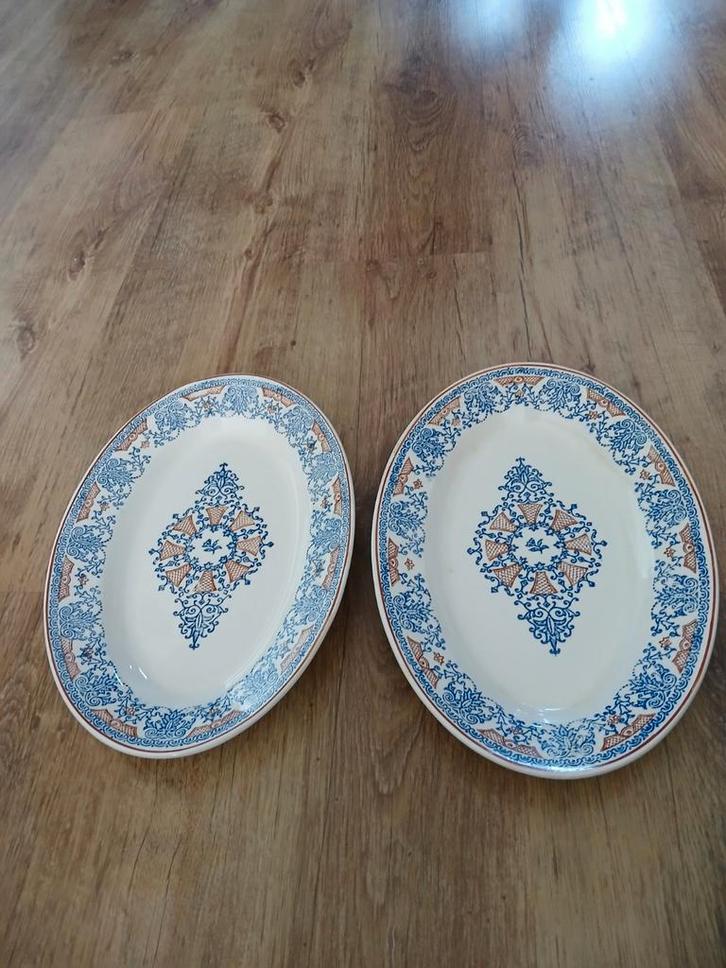 2 Rouennais Longwy Serveerschalen, Antiek en Kunst, Antiek | Schalen, Ophalen