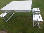 Aluminium lichtgewicht meeneem picknicktafel camping feest, Ophalen of Verzenden, Zo goed als nieuw, Campingtafel