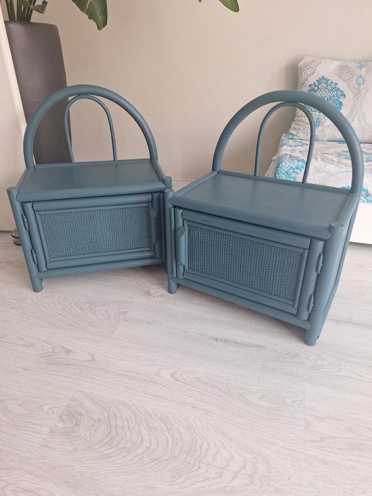 Vintage manou bamboe rotan nachtkastje, Huis en Inrichting, Kasten | Kledingkasten, Ophalen of Verzenden